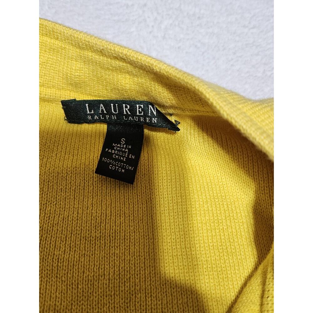 Lauren Ralph Lauren Yellow Knit Motorcycle Jacket, Small Zipper/ Button - Picture 5 of 8